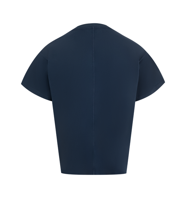 Image 2 of 2 - NAVY - The Row Sato T-Shirt featuring relaxed crewneck t-shirt in brushed organic cotton jersey with boxy fit, ribbed neckline, and signature center back detail. 100% cotton. Made in Italy.