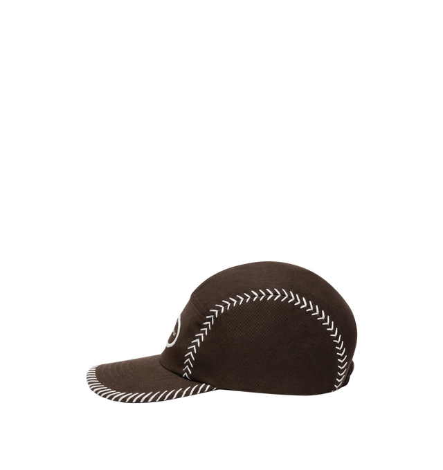 Image 2 of 2 - BROWN - JACQUEMUS La Casquette Casco Cap featuring soft cotton canvas, baseball-inspired saddle-stitching, an embroidered logo patch and an elasticated back. Cotton. Made in Italy.