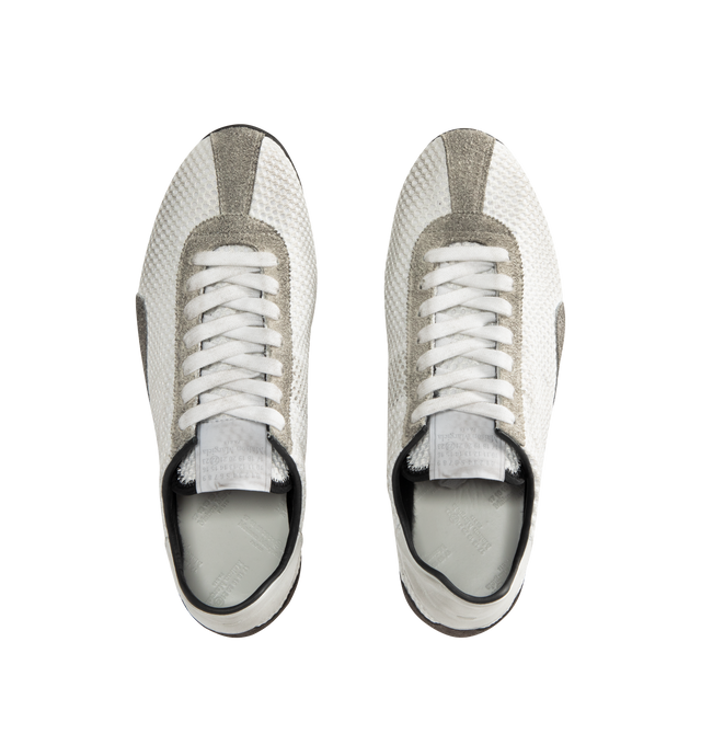 Image 5 of 5 - WHITE - MAISON MARGIELA Sprinters Sneakers featuring textured mesh upper with suede overlays, lace-up closure and low profile. Made in Italy.