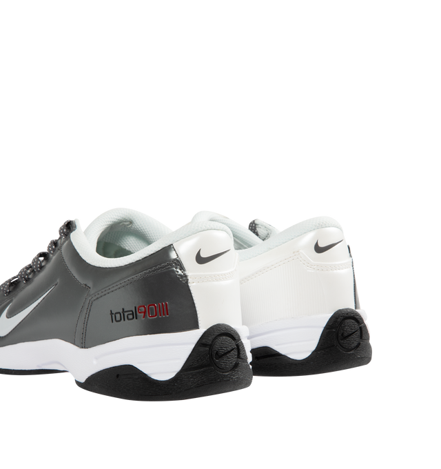 Image 3 of 5 - GREY - NIKE Total 90 Sneaker featuring authentic soccer style, original quilted upper, asymmetrical lacing, flat rubber sole, synthetic leather upper with Total 90 logos on each side and padded collar.