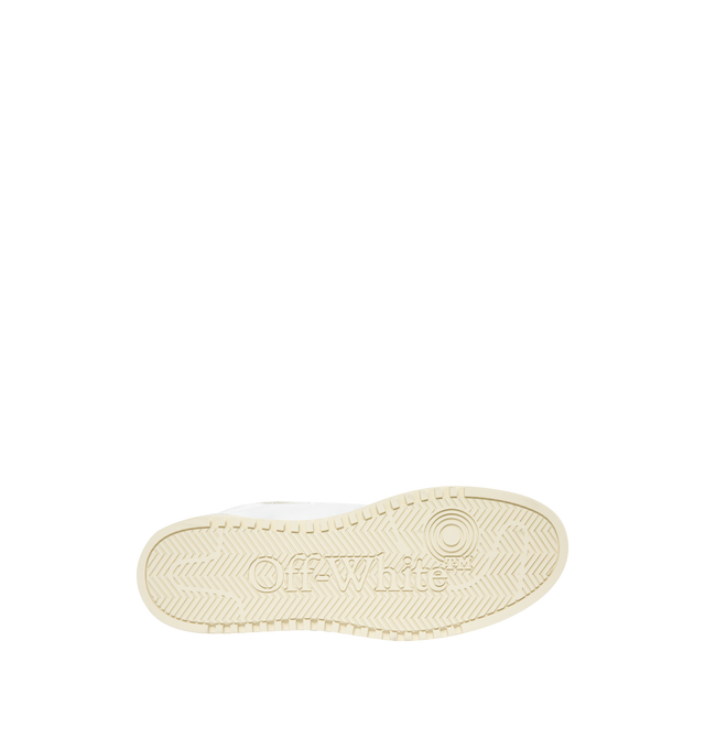 Image 4 of 5 - WHITE - OFF-WHITE 5.0 Sneaker featuring suede panelling, contrasting heel counter, logo patch to the side, branded footbed, logo-print tongue, front lace-up fastening, signature Zip Tie tag, round toe and flat rubber sole. 60% leather, 40% cotton. Sole: rubber. 