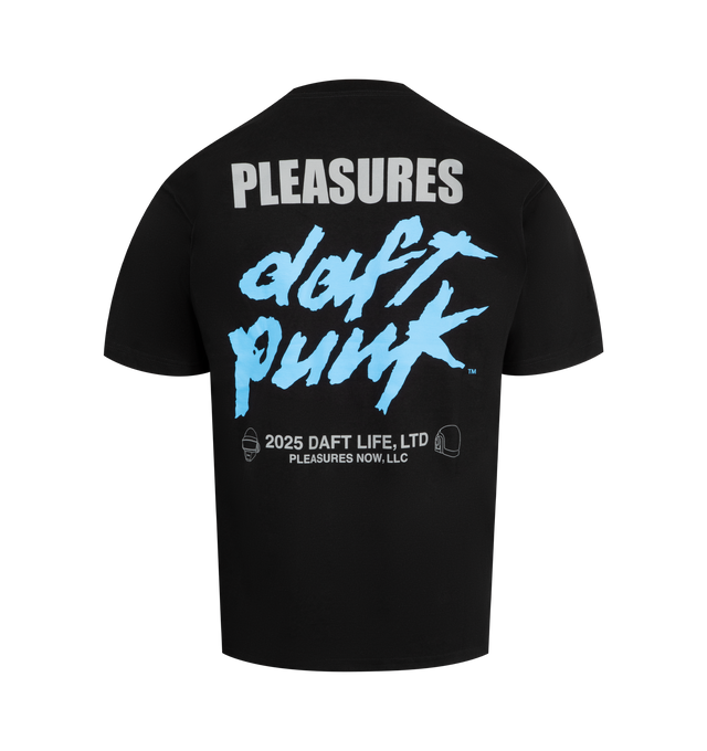 Image 2 of 2 - BLACK - PLEASURES X DAFT PUNK Duo T-Shirt featuring relaxed fit, printed graphics at chest and back, crew neck and short sleeves. 100% cotton.
