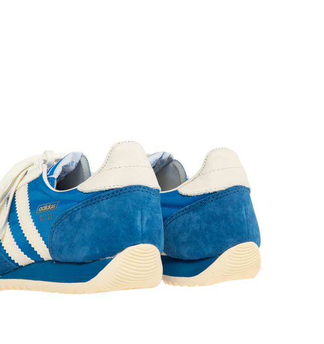 Image 3 of 5 - BLUE - ADIDAS SL 72 Pt Unisex Sneaker featuring a cellular rubber heel wedge for impact absorption, a nylon upper, a grippy ripple outsole, regular fit, lace closure and leather lining.