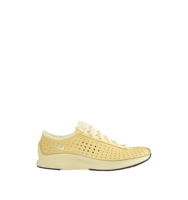 Image 1 of 5 - YELLOW - NIKE Air Superfly Sneaker featuring perforated leather upper with suede accents, raw-edge construction around the collar, Nike Air technology in the heel absorbs impact for cushioning and rubber outsole.