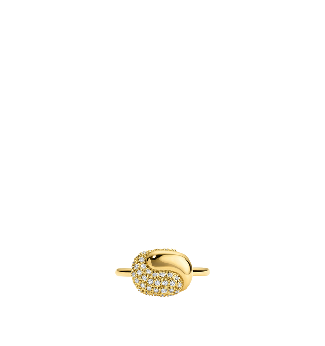 Image 1 of 2 - GOLD - PAMELA ZAMORE Holos Diamond Baby Hug Ring featuring two sculptural halves of a piece interlocking to become one, 18K yellow gold, 4.4g and 0.26ct diamonds. Hirshleifers offers a range of pieces from this collection in-store. For personal consultation and detailed information about jewelry, please contact our dedicated stylist team at personalshopping@hirshleifers.com. This item may be restricted for online purchase to international clients. For assistance purchasing this item please co