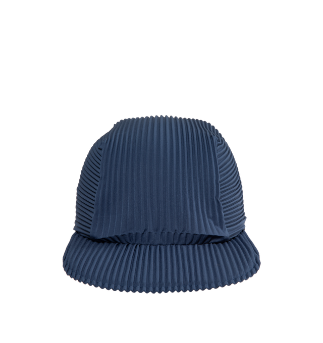 Image 1 of 2 - BLUE - ISSEY MIYAKE Pleated Cap features a combination of vertical and horizontal pleating. 100% polyester. 