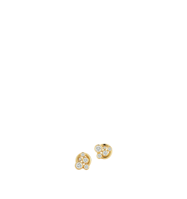 Image 1 of 2 - GOLD - Renna Women's Storm Stud Earrings are crafted in 18K yellow gold and feature brilliant diamonds set within softly sculptural gold, capturing the quiet elegance and subtle movement inspired by the Storm collection. These designer fine jewelry stud earrings combine exceptional craftsmanship with timeless sophistication, making them an effortless choice for everyday wear. Main Material: 18K Yellow Gold. Gemstones: Approximately 0.31 TCW Diamonds. Size: 6mm. Push Back Closure.For personal