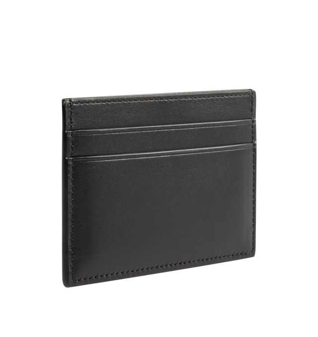 Image 2 of 3 - BLACK - Loewe Mens Logo Cardholder is crafted from shiny calfskin. Features four card slots, one central pocket, embossed and printed bi-color archive-inspired LOEWE logo, and calfskin lining. Main Material: Shiny Calfskin; Lining: Calfskin. Dimensions: 10.3cm W x 7.5cm H x 0.3cm D. Made in Spain.