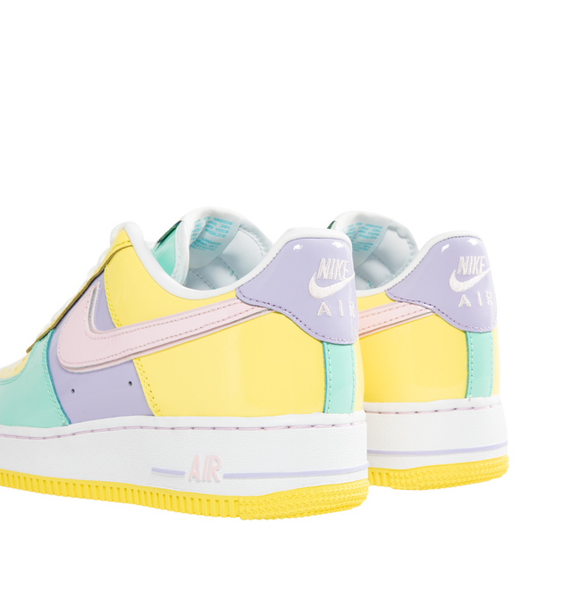Image 3 of 5 - MULTI - NIKE Air Force 1 '07 "Easter" Sneaker featuring classic silhouette with leather for a crisp, clean look, genuine leather upper with perforated toe box, Nike Air unit, rubber outsole with classic pivot circles and padded collar.