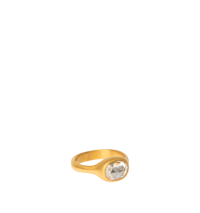 Image 1 of 1 - GOLD - Eli Halili Diamond Ring is handcrafted in 22K gold and features a 2.02-carat oval rose-cut diamond, showcasing the stone's distinctive faceting and natural brilliance. Graded F color and VS2 clarity, this fine jewelry ring pairs the exceptional diamond with the warmth and organic character of high-karat gold, reflecting Eli Halili's signature artisanal craftsmanship. Main Material: 22K Gold. Gemstone: 2.02 CT Diamond. Cut: Oval Rose Cut. Diamond Color: F. Diamond Clarity: VS2. Ring Siz
