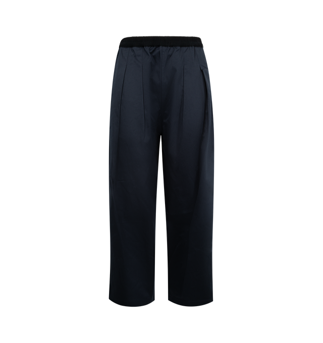 Image 1 of 3 - BLUE - MAISON MARGIELA Cotton Trousers featuring low waist, baggy fit, adjustable drawstring waistband, side pockets and four stitches at the back. 100% cotton.Made in Italy.