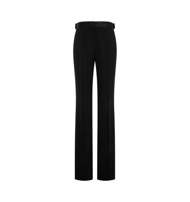 Image 1 of 3 - BLACK - Tom Ford Women's Sharp Grain De Poudre Tailored Tuxedo Straight Pants are tailored from sharp grain de poudre fabric and feature a straight-leg silhouette inspired by classic tuxedo dressing. Designed with a refined, streamlined fit, these trousers reflect Tom Fords precise approach to tailoring and eveningwear. Main Material: Sharp Grain De Poudre Wool Fabric.