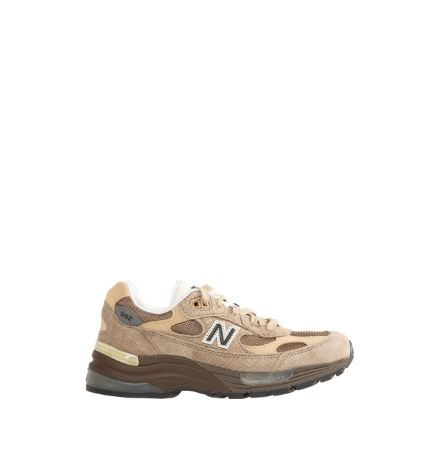 Image 1 of 5 - BROWN - NEW BALANCE Made in USA 992 Core Sneaker featuring ABZORB cushioning at heel and forefoot, combination ENCAP and C-CAP midsole, reflective accents, NDurance rubber outsole, suede overlays and mesh upper.