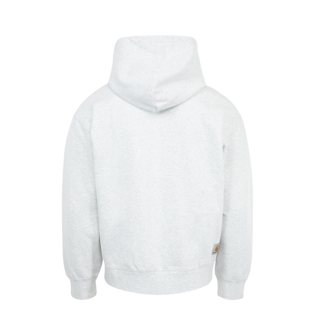 Image 2 of 2 - GREY - CARHARTT WIP Hooded Sweat Jacket featuring front zip closure, ribbed cuffs and hem, embroidered front panel, logo details, two front pockets and brushed interior. 80% cotton, 20% polyester.