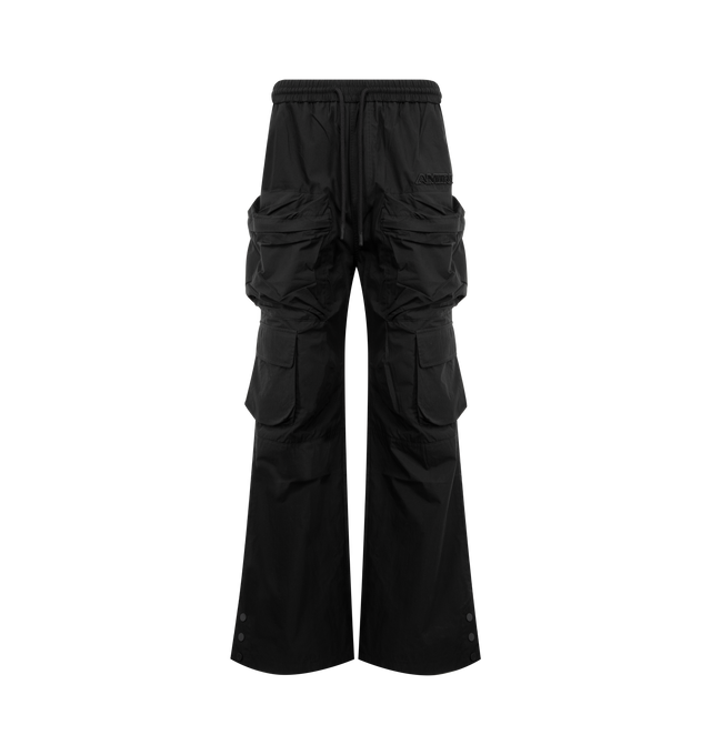 Image 1 of 3 - BLACK - AMIRI Multi Pocket Cargo Pant featuring elastic waistband with drawcord, snap buttons at ankle, cargo pockets and relaxed fit. 72% cotton, 28% nylon. Made in Italy.