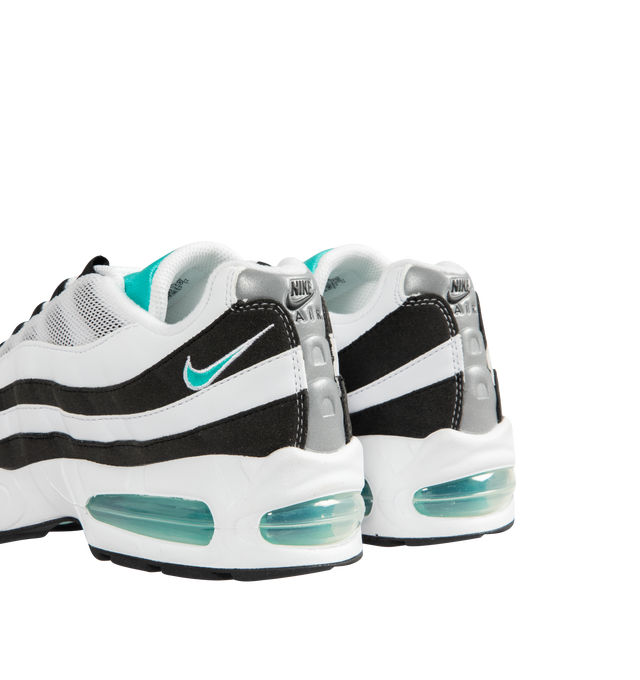 Image 3 of 5 - WHITE - NIKE Air Max 95 OG Sneaker featuring textile and synthetic leather upper, visible Max Air cushioning, flex grooves in the midsole and outsole, foam midsole and rubber outsole.