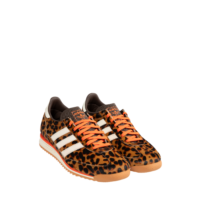Image 2 of 5 - BROWN - ADIDAS SL 72 OG Sneakers featuring lace-up style with nylon uppers, suede overlays, EVA midsoles, textile linings, and rubber soles.