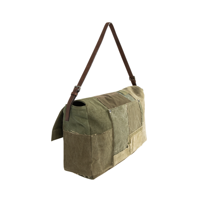 Image 2 of 3 - GREEN - GALLERY DEPT. Merci XL Bag featuring a leather strap, silver G closure and inner zip pocket. Made in USA.