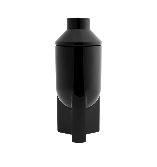 Image 1 of 2 - BLACK - RICK OWENS LApparition Candle Set featuring solid glass vessel in black with hand-poured scented wax candle, detachable chimney-style lid and logo etched at base. H8" x D3.5" / 200 g. Wax. Made in France.