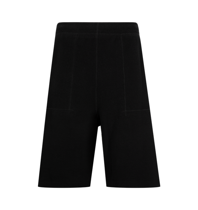 Image 1 of 3 - BLACK - WALES BONNER Prince Shorts featuring side stripes, knee length and elastic waist. 88% cotton, 12% polyamide. Made in Portugal.