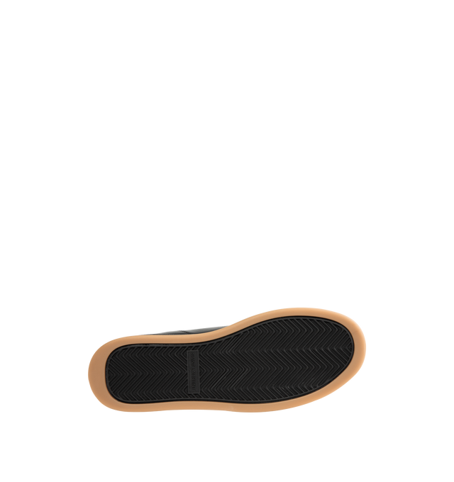 Image 4 of 5 - BLACK - SAINT LAURENT SL61 Sneaker featuring low-top, lace up closure, a gold-tone logo signature on the side and back heel counter, signature patch on the tongue and rubber sole. Calfskin. Made in Italy.