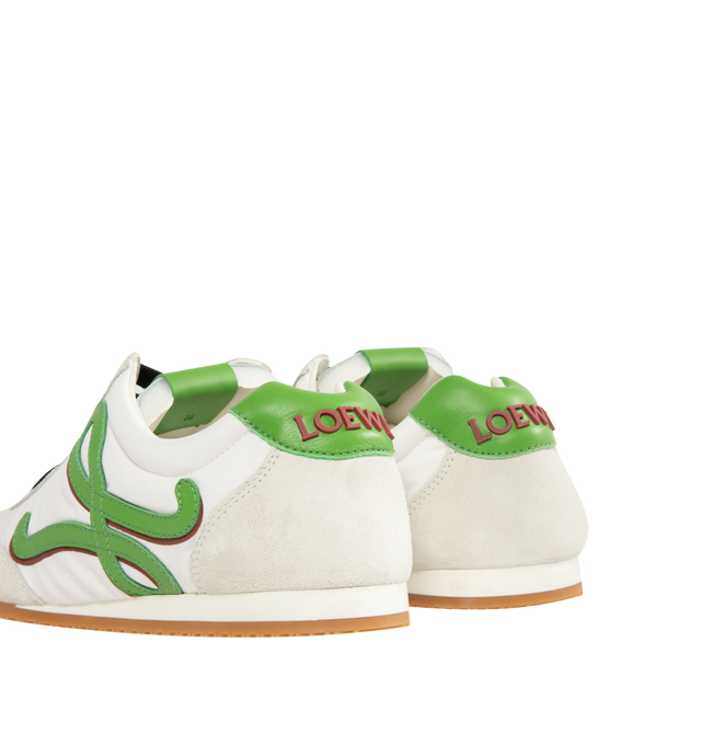 Image 3 of 5 - WHITE - LOEWE Ballet Runner 2.0 in nylon and calfskin featuring a hand-finished Louis Wain cat lace charm, an asymmetrical toe shape, a sock-like internal structure and a lightweight rubber outsole that extends to the toecap. 20mm heel. Nylon/calf. Made in Italy.