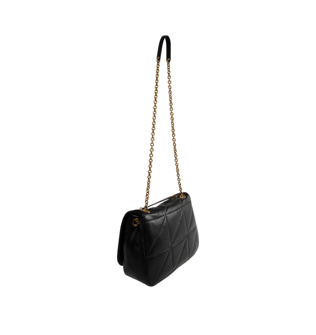 Image 3 of 4 - BLACK - Saint Laurent Medium Jamie 4.3 bag crafted from soft nappa lambskin leather decorated with carre rive gauche quilted top-stitching. This lightweight, compact bag features an adjustable sliding strap for bespoke carry options, organic cotton lining, bronze-toned hardware and flap closure. Measures 11.4" inches wide x 8.3 inches high x 23.5 inches deep with 1119.7 inch strap drop. Made in Italy.
