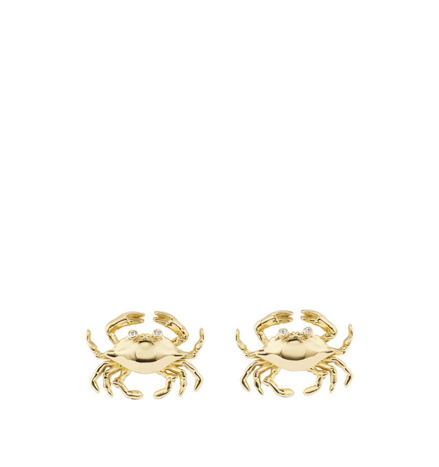 Image 1 of 1 - GOLD - BRENT NEALE Zodiac Stud Earrings featuring 18K yellow gold and diamond rounds.