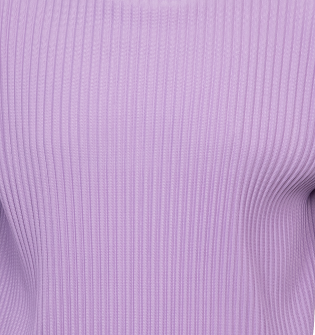 Image 3 of 3 - PURPLE - ISSEY MIYAKE COLOR PLEATS SHIRT featuring pleats, straight fit, long sleeves, and a high neck. 100% polyester. 