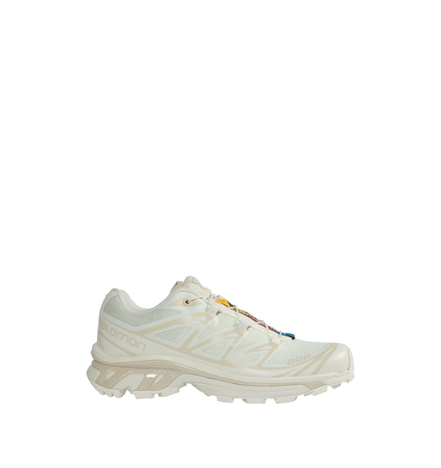 Image 1 of 5 - WHITE - SALOMON XT-6 Sneaker featuring Quicklace closure offers one-pull tightening, removable OrthoLite insole, SensiFit + EndoFit construction, Agile Chassis System (ACS) maintains heel-to-toe stability on distance runs, Contagrip MA tread, textile and synthetic upper and lining/rubber sole.