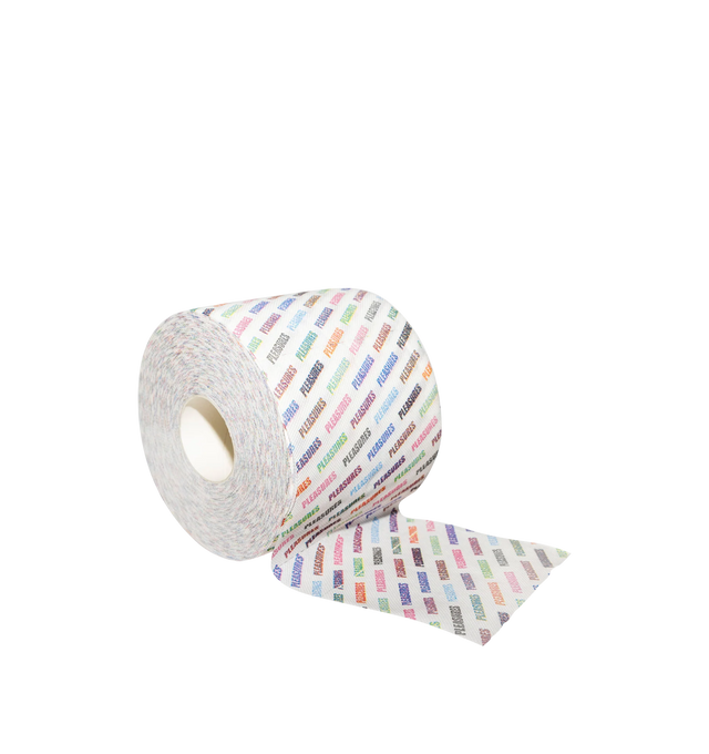 Image 1 of 1 - MULTI - PLEASURES Toilet Paper featuring colorful branding that jazzes up a bathroom staple made with two-ply squares for extra comfort. 100% cotton.