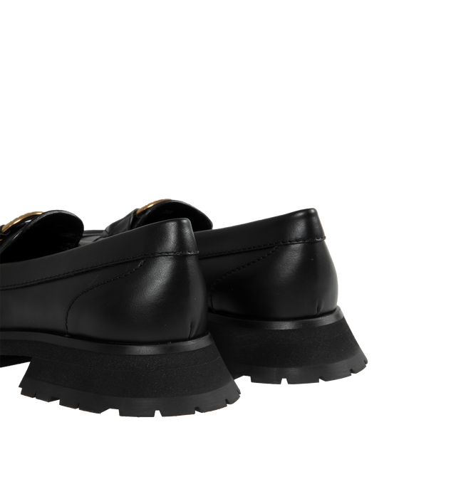 Image 3 of 4 - BLACK - MONCLER Bell Leather Loafers featuring leather upper, leather insole, micro rubber midsole and rubber tread. Sole height 3.2 cm. Upper: cow. Lining: lamb. Sole: 100% elastodiene. 