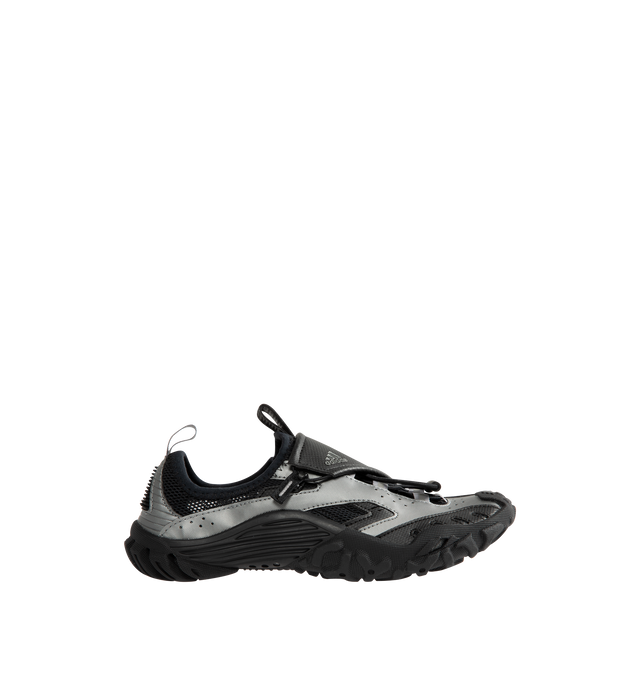 Image 1 of 5 - BLACK - Adidas Men's PW Water Moc is crafted from textile and synthetic materials and features a streamlined slip-on silhouette with lace fastening. Designed with a regular fit, it is finished with a textile lining and insole, a durable synthetic outsole, and a water-inspired outdoor design. Main Material: Textile and Rubber.
