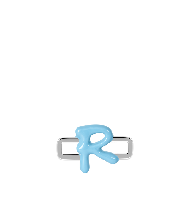 Image 1 of 8 - BLUE - Poubel by The Gstaad Guy "R" charm from the Alphabet Collection. All charms are made of .925 sterling silver, and are hand-painted using non-toxic lead-free enamel.Links sold separately. Hirshleifers offers a range of initial pieces from this collection in-store. For personal consultation and detailed information about jewelry, please contact our dedicated stylist team at personalshopping@hirshleifers.com