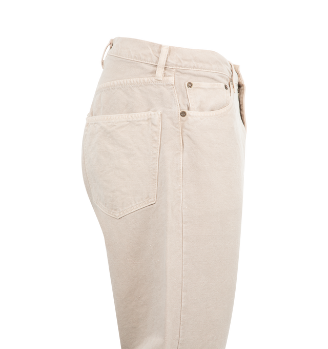Image 3 of 3 - NEUTRAL - KAPTAIN SUNSHINE 5 Pocket Pant featuring garment dyed for a unique vintage effect, relaxed fitting with East Coast wide tapered cut, zipper fly and five pockets. 54% cotton, 46% hemp.