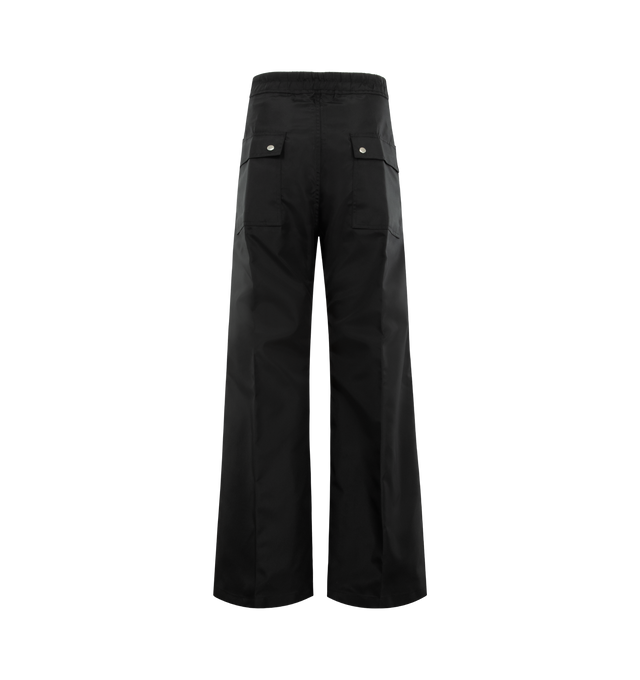 Image 2 of 3 - BLACK - RICK OWENS Strapped Wide Bela Pants featuring zip fly with drawstring closure, 4-pocket styling, midweight canvas ripstop blend fabric with tonal webbing strap and wide leg. Made in Italy.