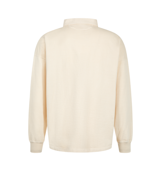 Image 2 of 2 - CREAM - Saint Mxxxxxx's polo shirt is crafted from a cotton-jersey with a relaxed fit, and a contrasting panel across the chest, printed with the brand's 'SAINT LIFE' graphic lettering. Material: 100% cotton. Made in Japan.
