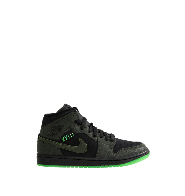 Image 1 of 5 - BLACK - Air Jordan 1 Mid SE Men's Shoes are crafted from premium leather and feature the iconic mid-top silhouette inspired by the original Air Jordan 1. Designed with Nike Air cushioning and a durable rubber outsole, this special edition style delivers everyday comfort while maintaining the classic look that made the AJ1 a legend. Signature details include the Wings logo at the collar, a stitched Swoosh logo, and Jumpman branding at the tongue. Main Material: Leather Upper. Cushioning: Nike