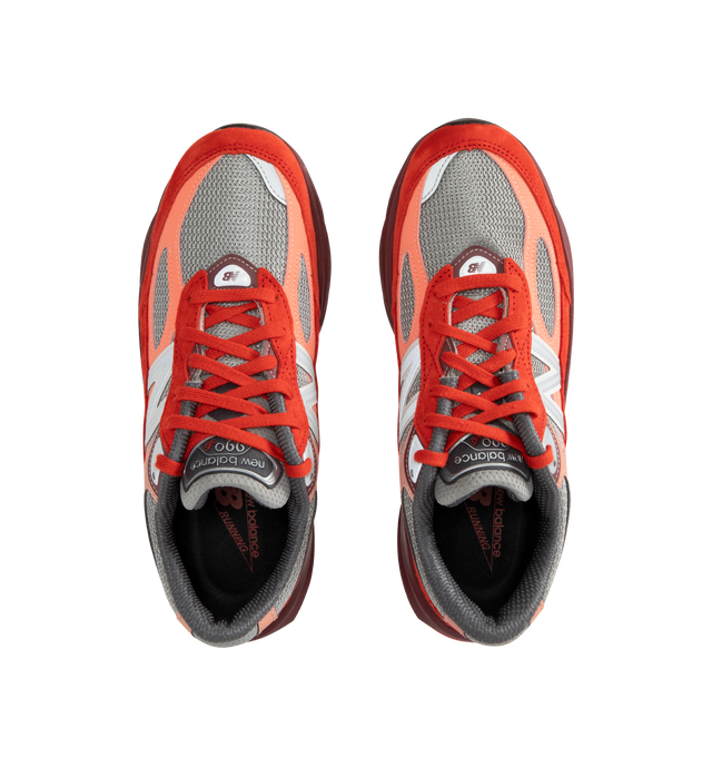 Image 5 of 5 - RED - NEW BALANCE 990V6 Sneaker featuring mesh upper, suede overlays, FuelCell foam, ENCAP midsole cushioning combines lightweight foam with a durable polyurethane rim, reflective accents and TPU back tab.