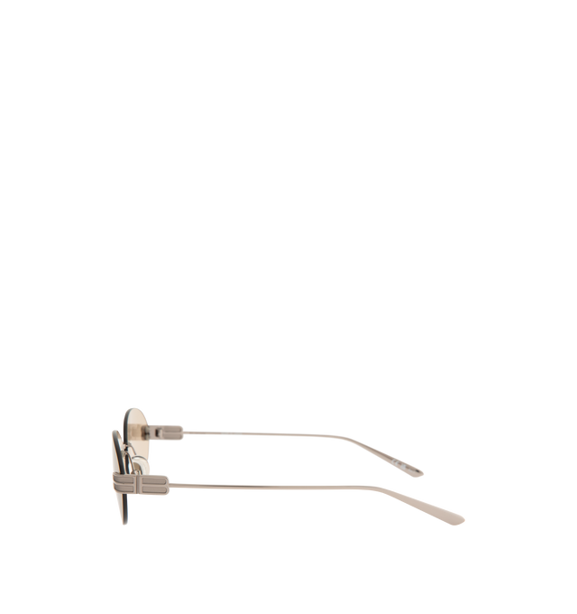 Image 2 of 3 - SILVER - BALENCIAGA Gossip Oval AF Sunglasses featuring full metal temples and rimless frame, oval shape, adjusted fit, hidden hinges within the BB logo and adjustable nose pads with BB logo. 100% UVA/UVB protection. Made in Japan.