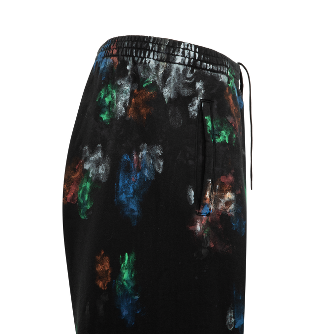 Image 3 of 3 - BLACK - BALENCIAGA Painter's Baggy Sweatpants featuring dry fleece, mid-waist, elasticated waistband, 2 slash pockets, Painter's shirt artwork on the front and the back and tone-on-tone loop sports icon embroidery on left leg. 100% cotton. Made in Portugal.