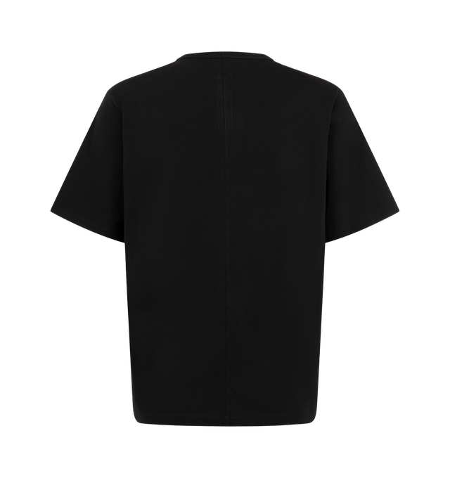 Image 2 of 2 - BLACK - Rick Owens Mens Brad T-Shirt is crafted from mediumweight organic cotton jersey. Features a below-hip length, classic square-cut fit, crew neckline with ribbed trim, short sleeves, level shoulder seams, and signature center back seam. Main Material: 100% Organic Cotton. Made in Italy.
