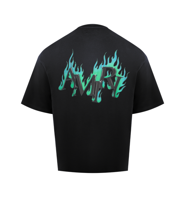 Image 2 of 2 - BLACK - AMIRI Flames Tee featuring front graphic logo detail, back logo, lightweight jersey fabric, crew neck and short sleeves. 100% cotton. Made in Italy.