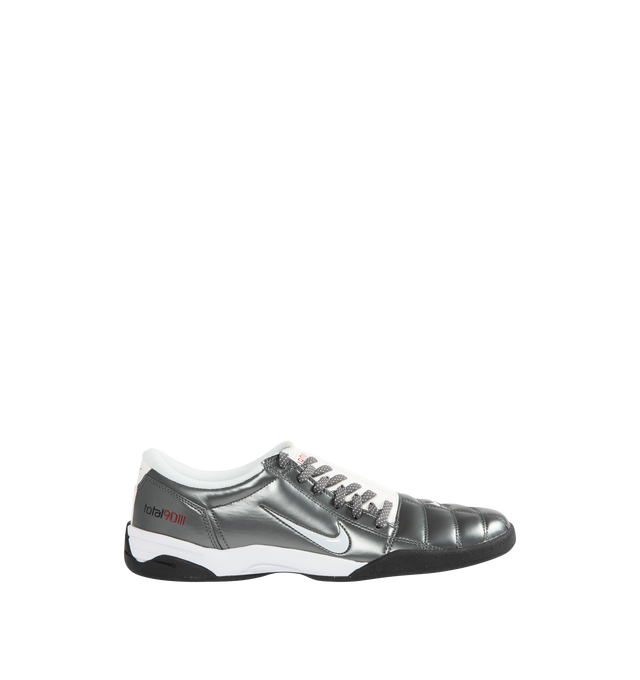 Image 1 of 5 - GREY - NIKE Total 90 Sneaker featuring authentic soccer style, original quilted upper, asymmetrical lacing, flat rubber sole, synthetic leather upper with Total 90 logos on each side and padded collar.