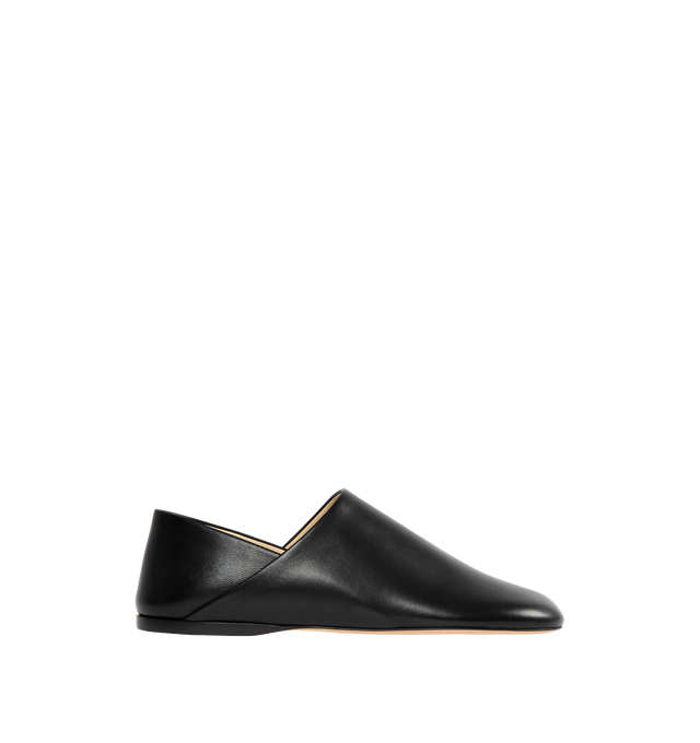 Image 1 of 4 - BLACK - LOEWE Second skin slippers in goatskin with a petal shaped toe and leather sole. Made in Itlay. 