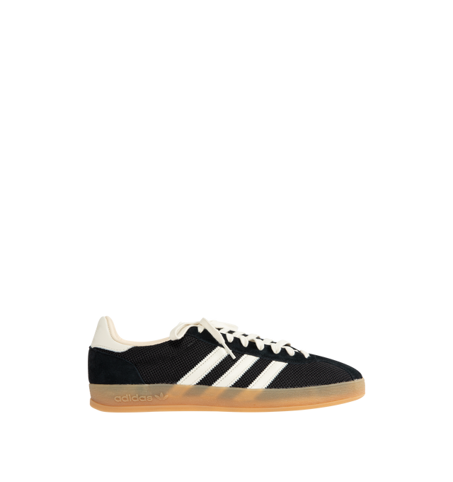 Image 1 of 5 - BLACK - ADIDAS Gazelle Indoor Pro Sneaker featuring regular fit, 3 stripes on side, lace closure, mesh and suede upper, leather lining and gum rubber outsole.