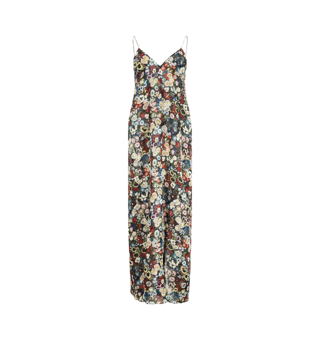 Image 1 of 2 - MULTI - KHAITE Taja Dress featuring a double-layered chiffon slipdress, camisole-style bodice, delicate rouleau straps, bust darts, low back with slit hem and slips on. 100% silk.