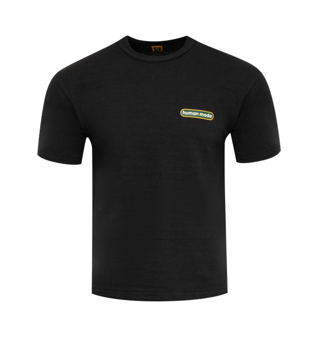 Image 1 of 2 - BLACK - HUMAN MADE Graphic T-Shirt #8 featuring crew neck, short sleeves, logo on front and back. 100% cotton.  
