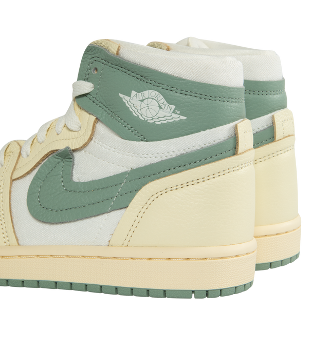 Image 3 of 5 - MULTI - AIR JORDAN 1 HIGH METHOD OF MAKE features a real and synthetic leather in upper, encapsulated Nike Air unit, rubber in the outsole, wings logo on collar, embroidered Swoosh logo and Jumpman on tongue. 
