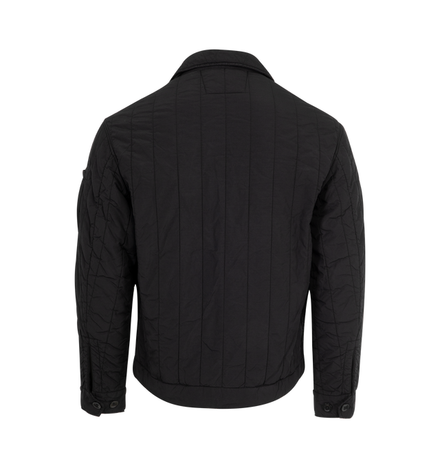 Image 2 of 3 - BLACK - C.P. COMPANY Medium Jacket in GD Liner featuring concelaed zip closure, adjustable hem, classic collar, long sleeves with button cuffs, lens deatil and front flap pockets with buttons.
